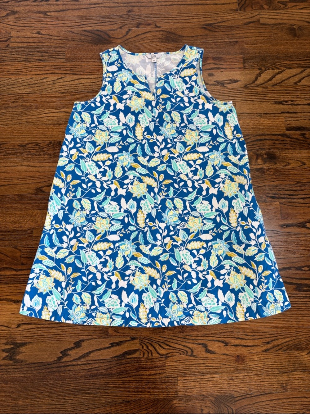 Croft & Barrow' Blue Floral Sleeveless A-Line Dress